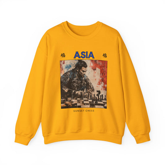 Asian Commander - Yellow Gold Chess Crewneck Sweater