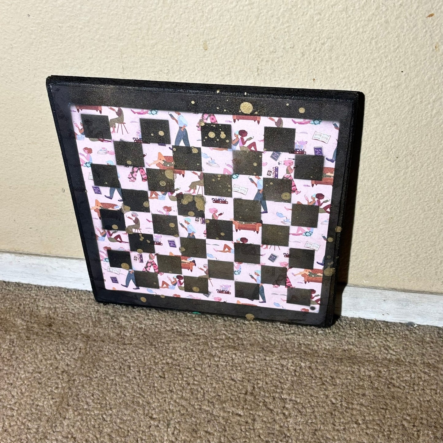 Pink Activities - Scrapbook Chess Board