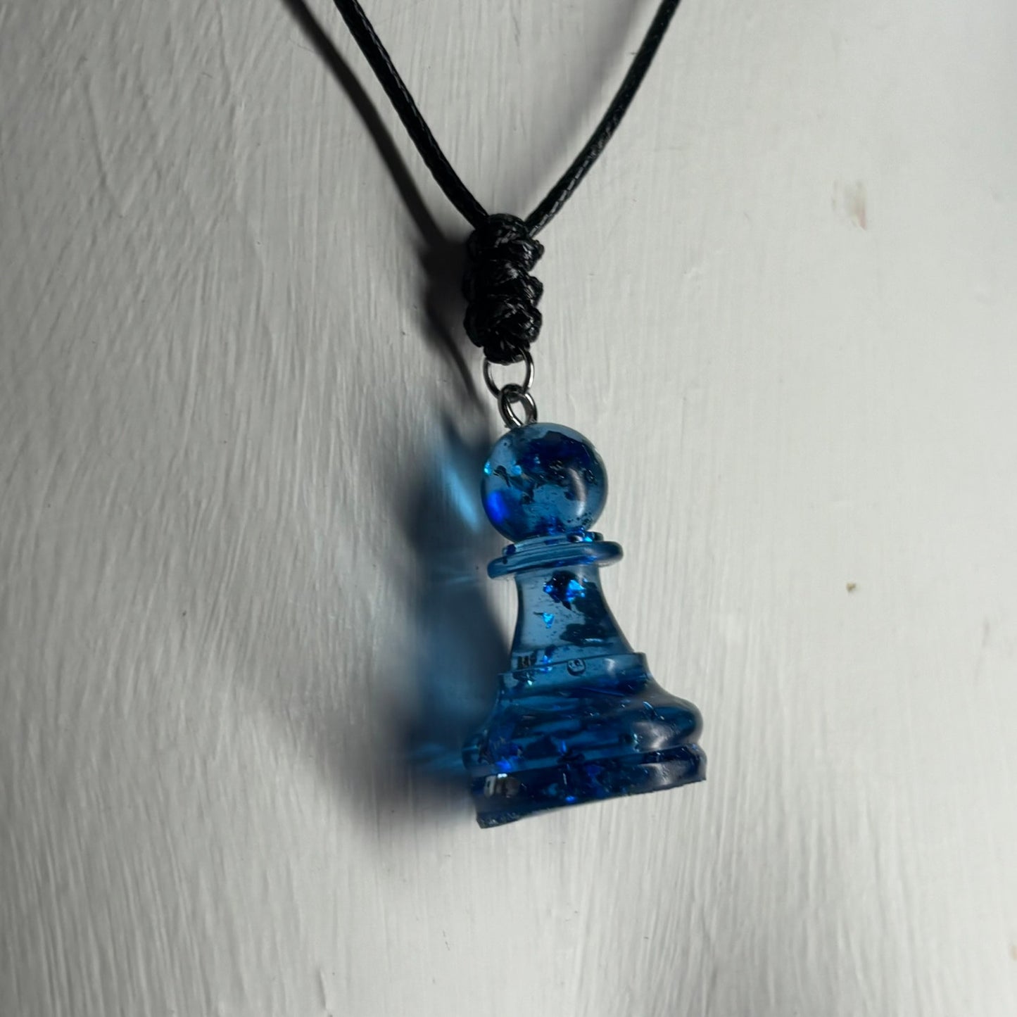 Blue Pawn - Handmade Resin Chess Necklace
