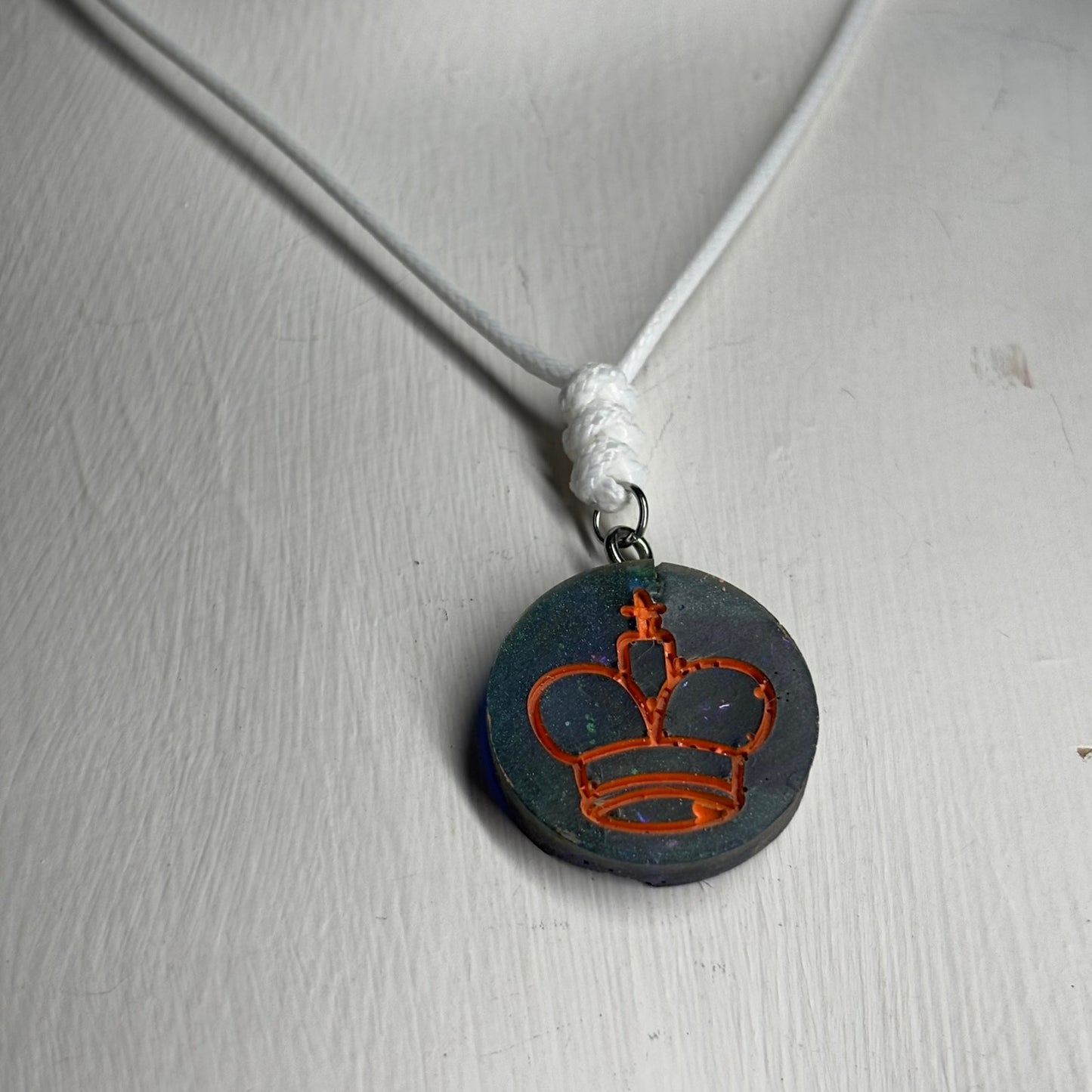 Royal Orange - Handmade Resin Chess Necklace