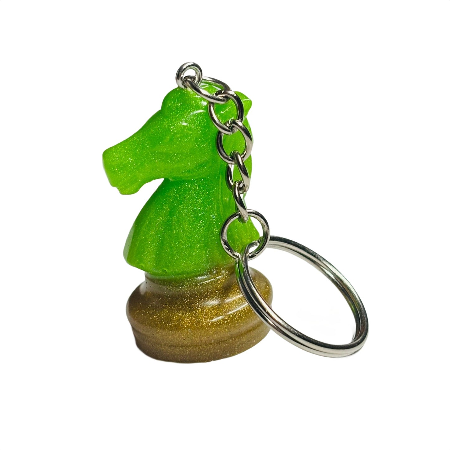 Green/Brown Knight - Handmade Resin Keychain
