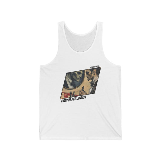 Vampire in The Mirror - White Chess Tank Top
