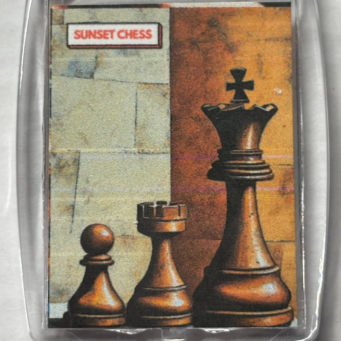 Cream Brown - Chess  Photo Keychain