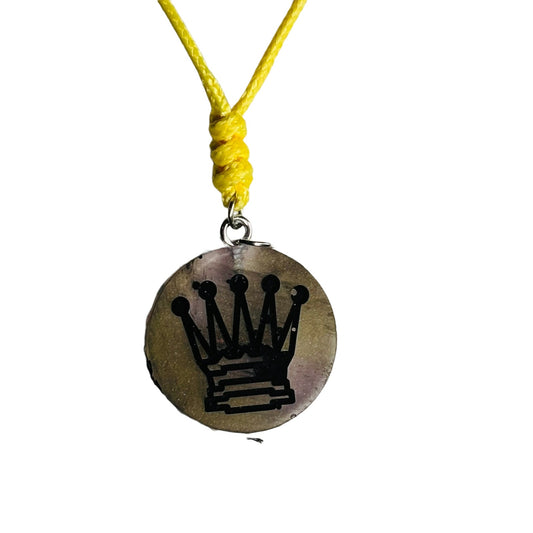 Dark Queen - Handmade Resin Chess Necklace