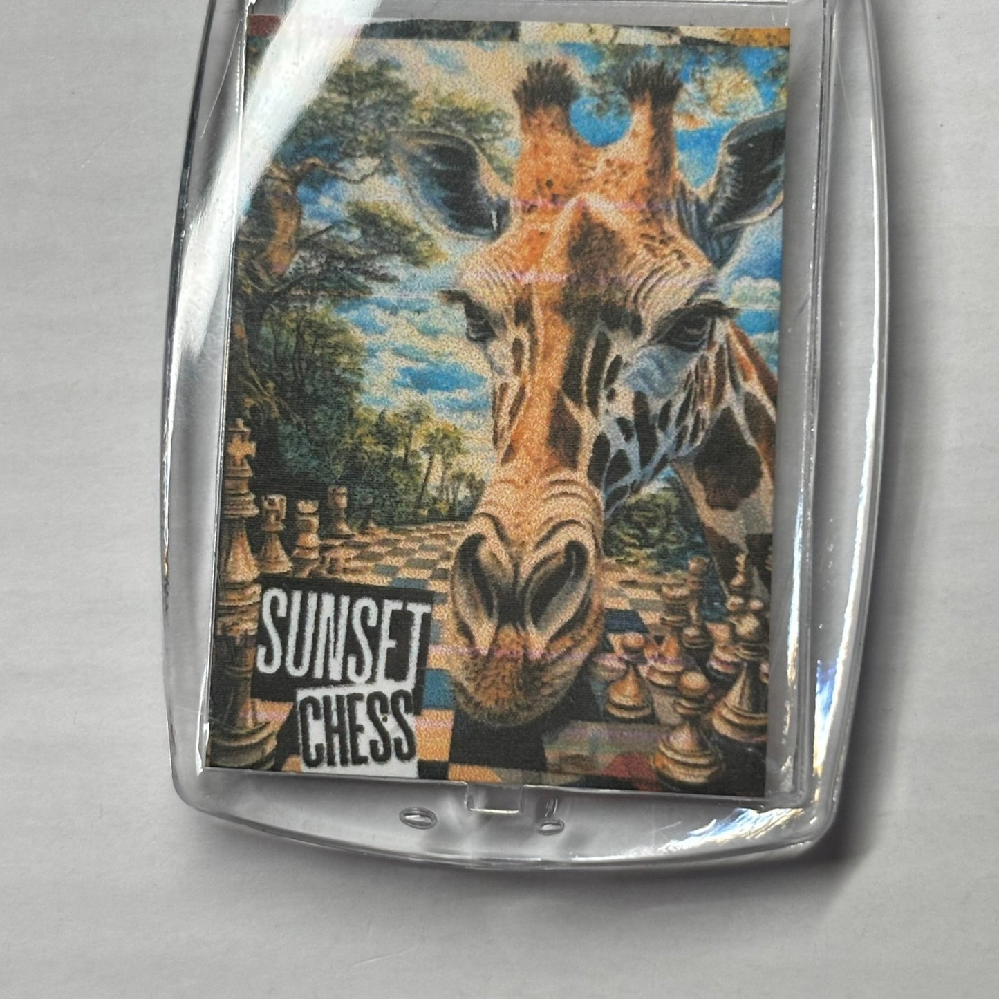 Giraffe - Chess  Photo Keychain