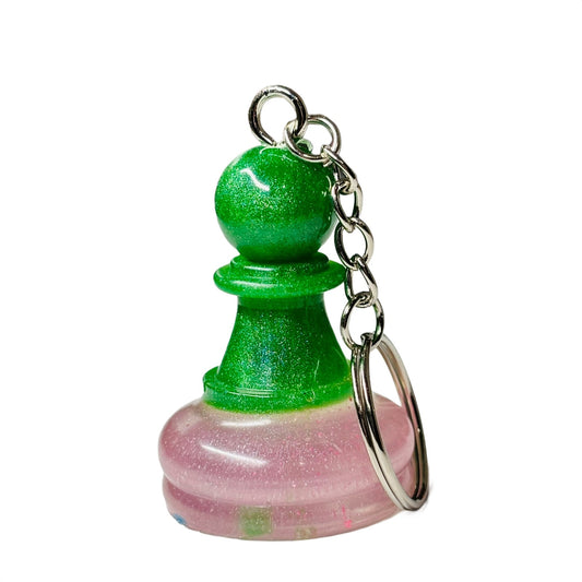 Pink Bottom Pawn - Handmade Resin Keychain - Large Edition