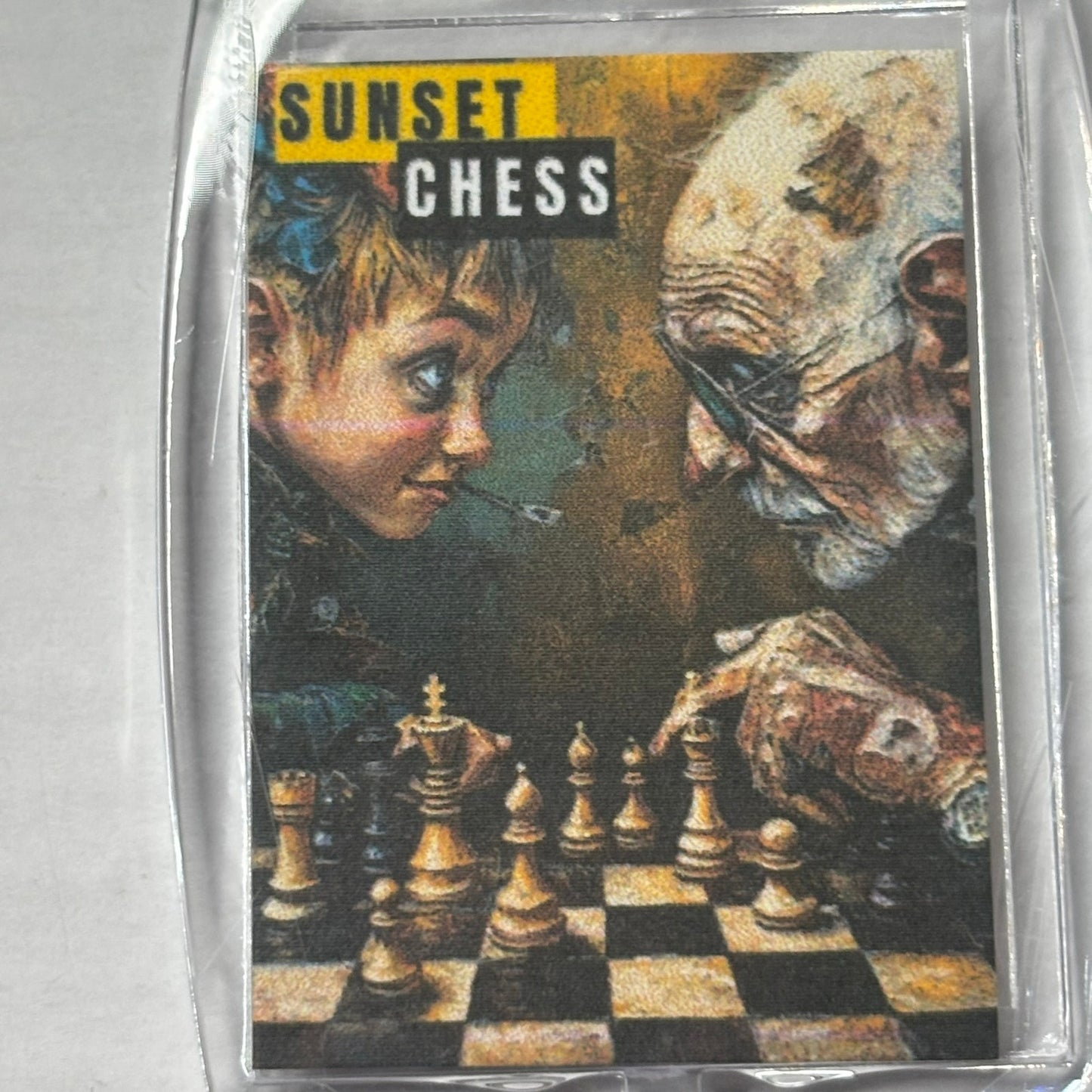 Old vs Young - Chess  Photo Keychain