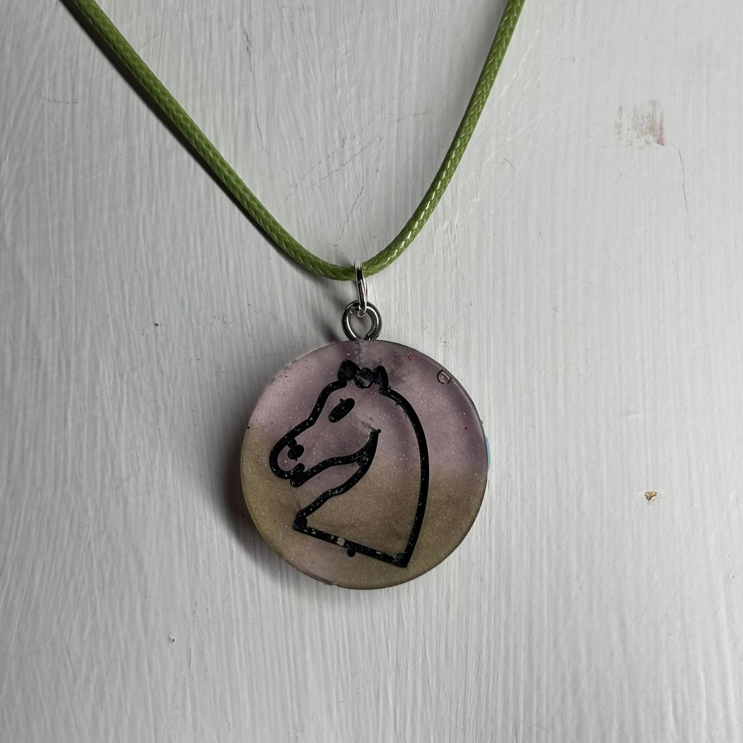 Translucent Knight - Handmade Resin Chess Necklace