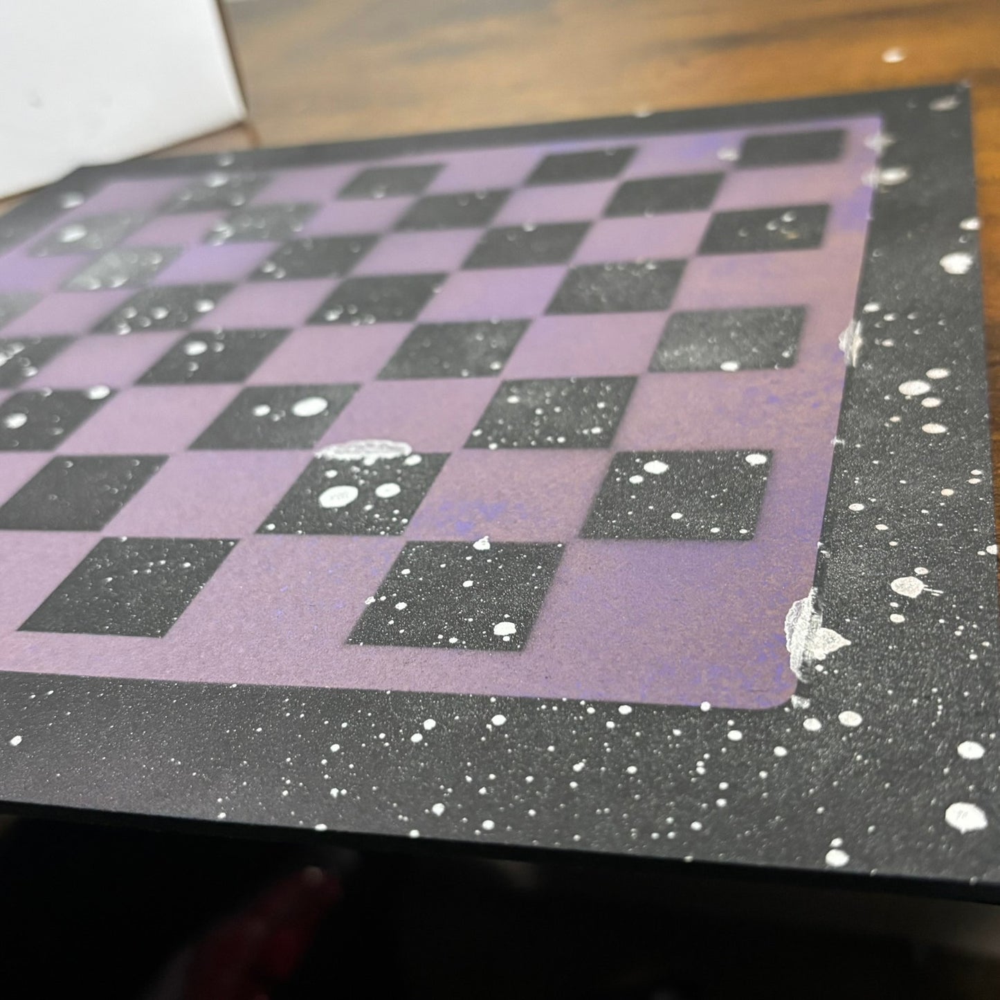 Black & Purple - Painted Chess Board
