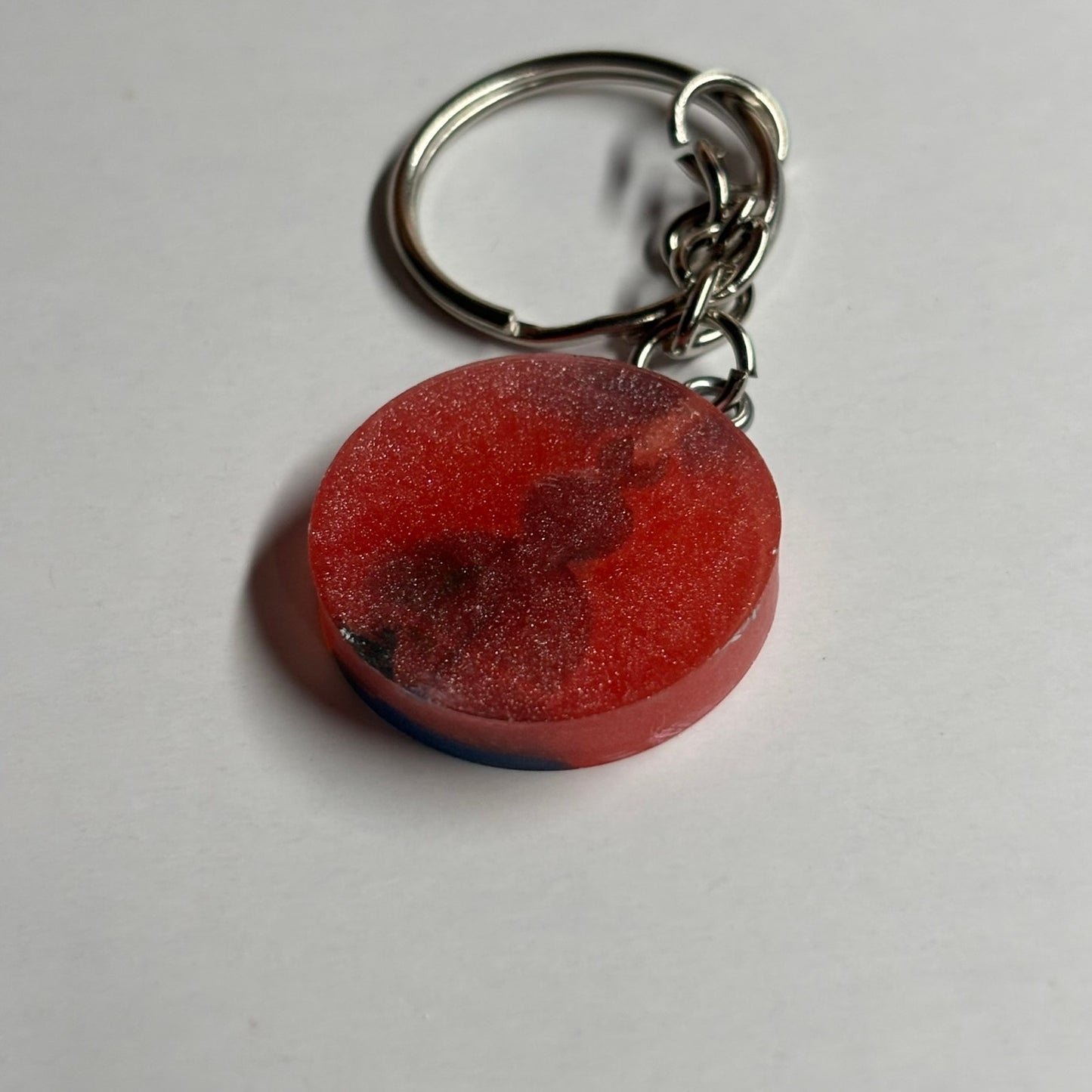 Pink Pawn Swirl - Handmade Resin Keychain - Flat Edition