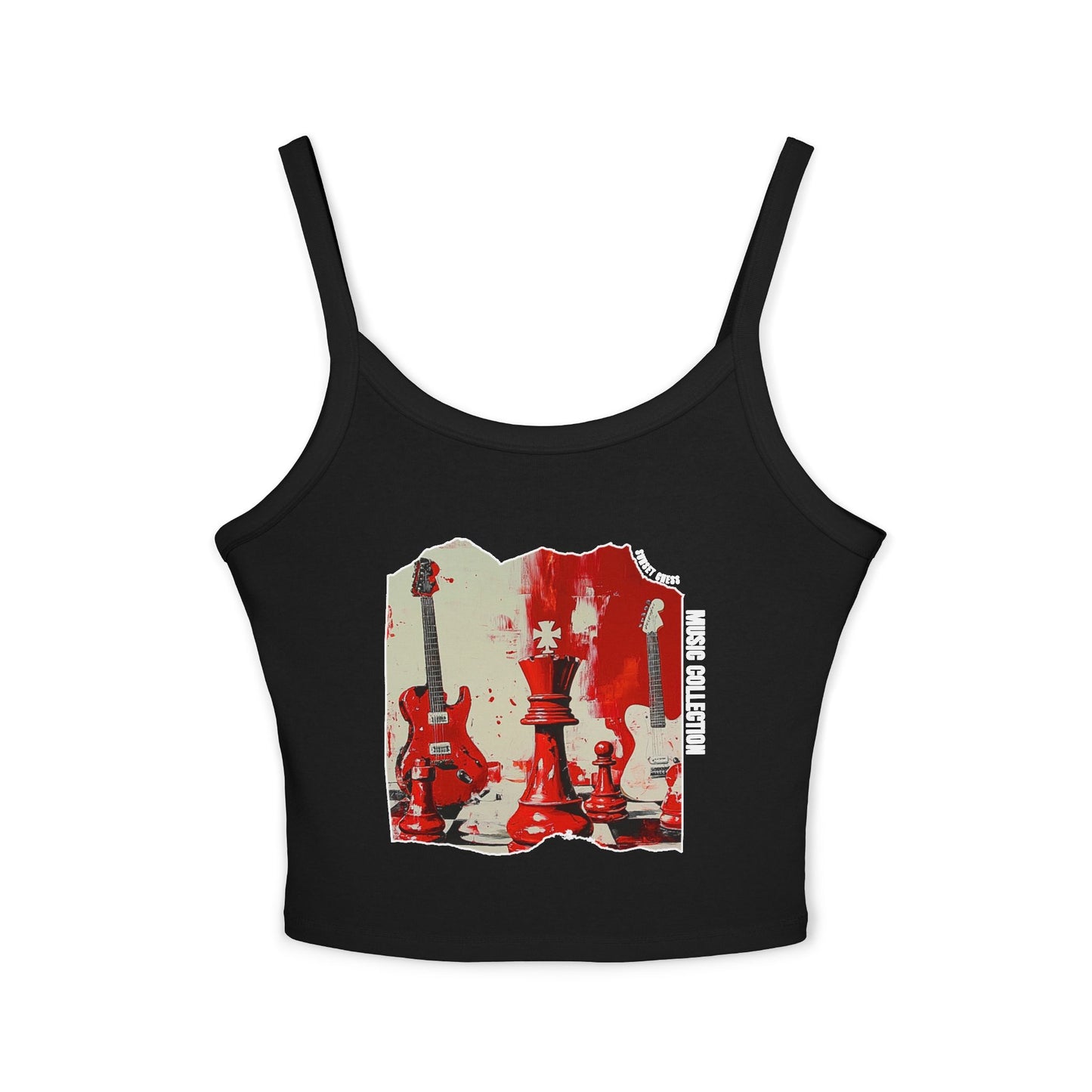Red Music Vibes - Women's Black Tank Top