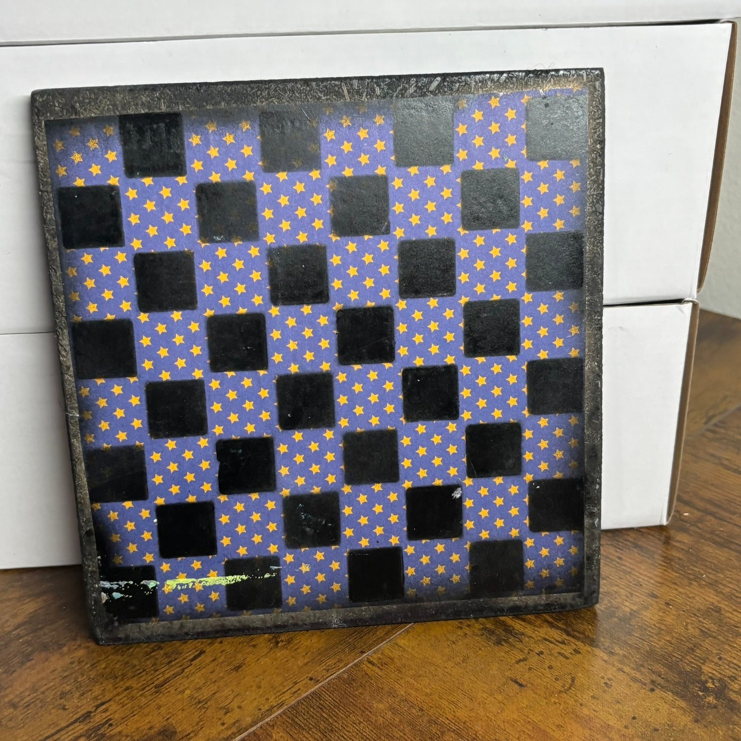 Pink & Blue - Painted Double Sided Chess Board