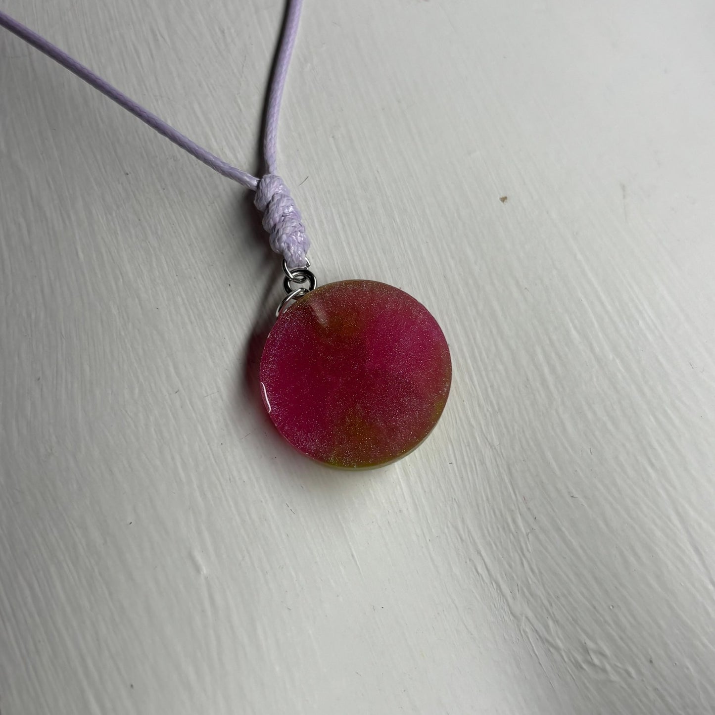 Pink Mesh Pawn - Handmade Resin Chess Necklace