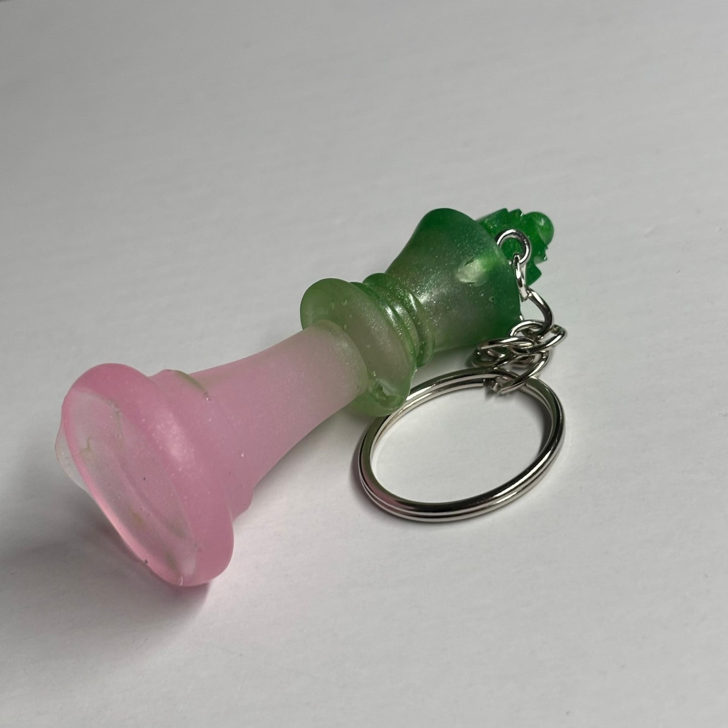 Tropical Pink/Green - Handmade Resin Keychain