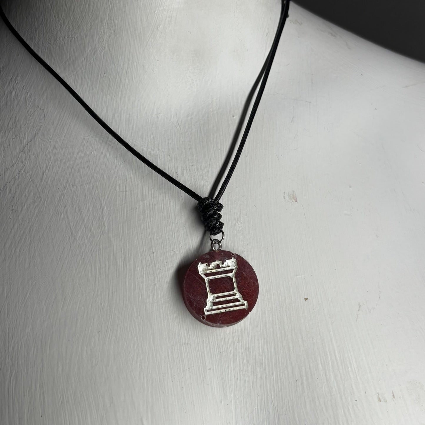 Bronze Rook - Handmade Resin Chess Necklace