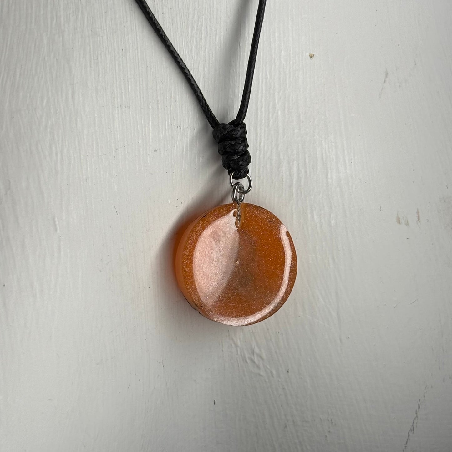 Orange Bishop - Handmade Resin Chess Necklace