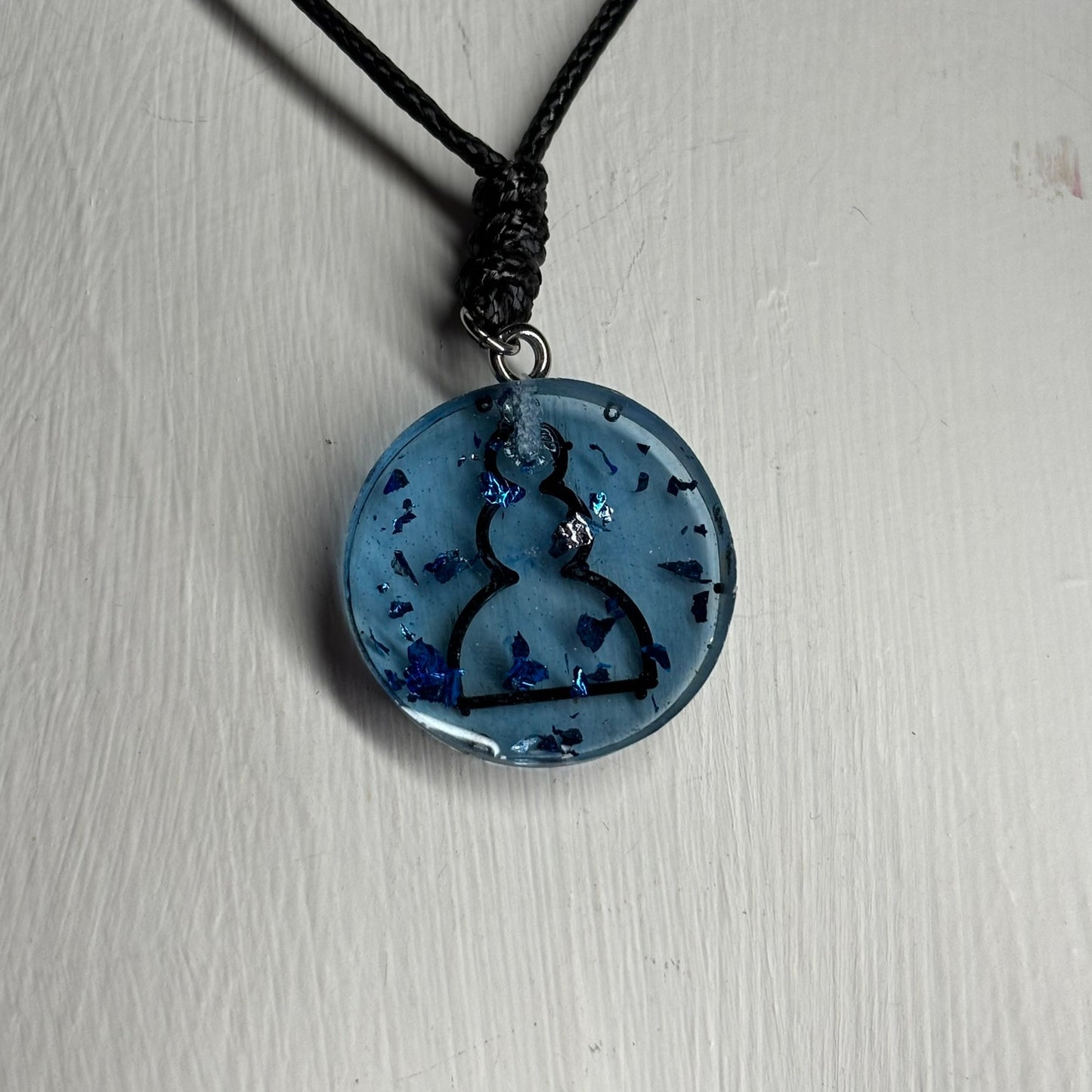 Translucent Blue Pawn - Handmade Resin Chess Necklace