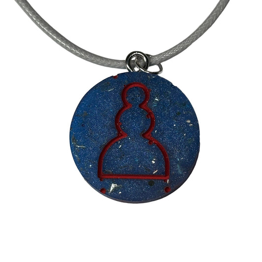 🎁 Blue Pawn - Handmade Resin Chess Necklace (100% off)