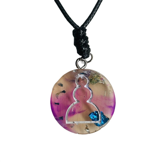 Splendid Pink Pawn - Handmade Resin Chess Necklace