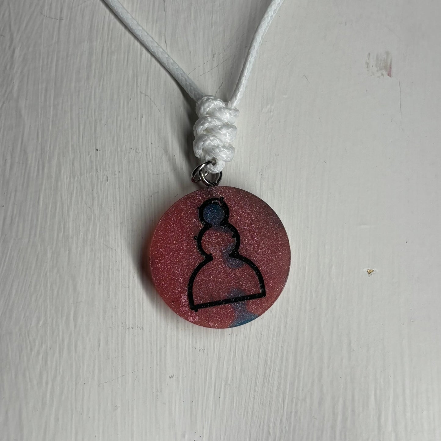 Red Pawn - Handmade Resin Chess Necklace