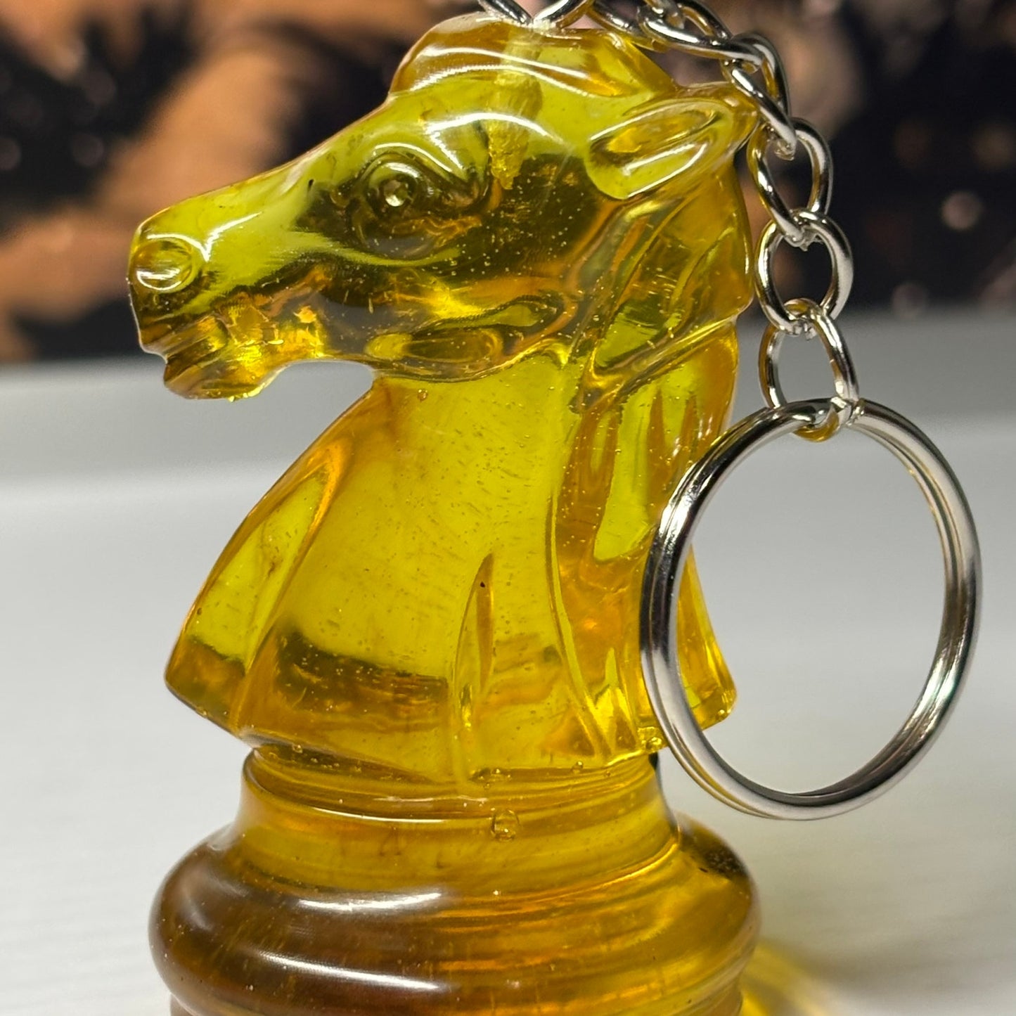 Yellow Supreme Knight - Handmade Resin Keychain - Large Edition