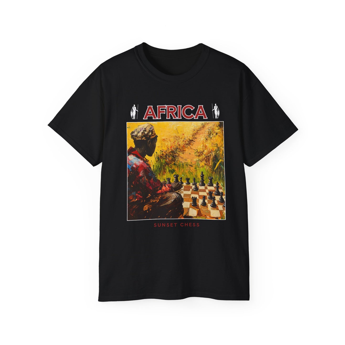 Game In The Meadow - Black Chess T Shirt