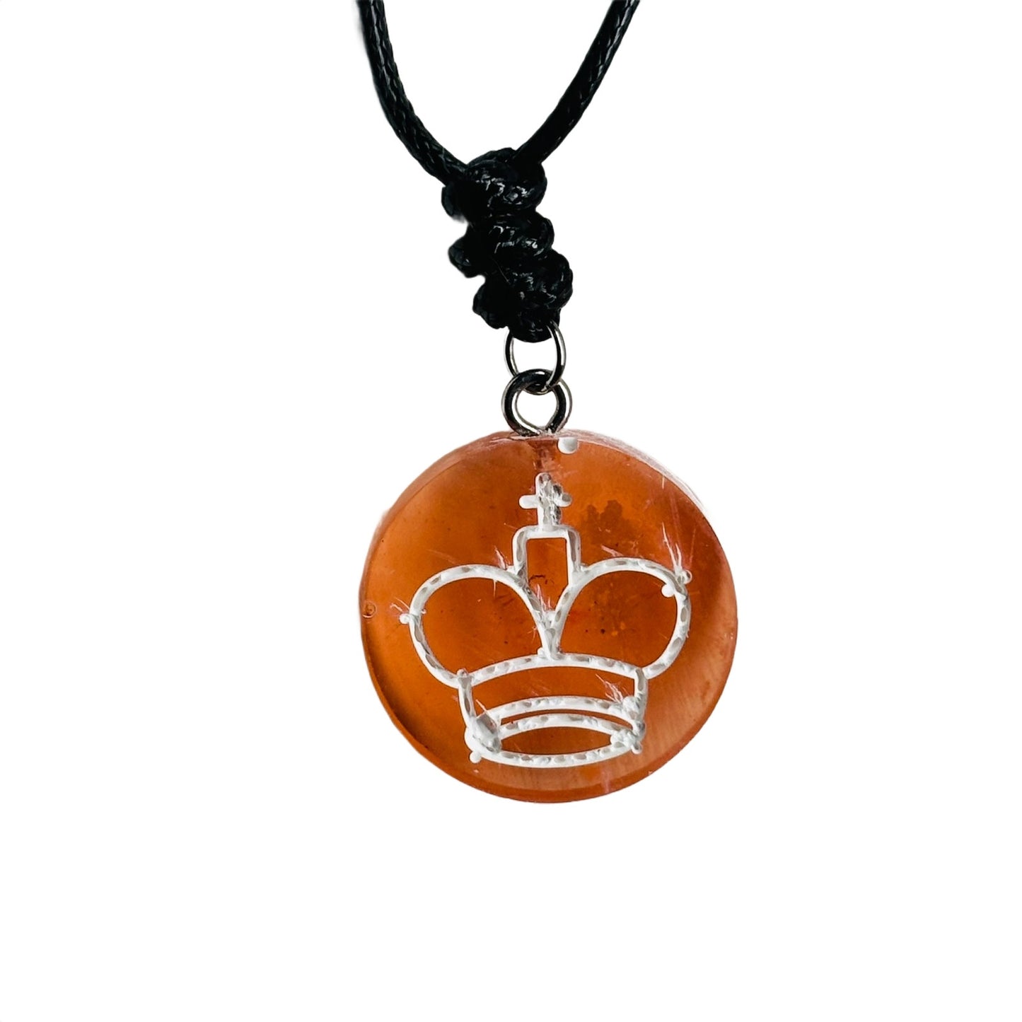 Orange King - Handmade Resin Chess Necklace