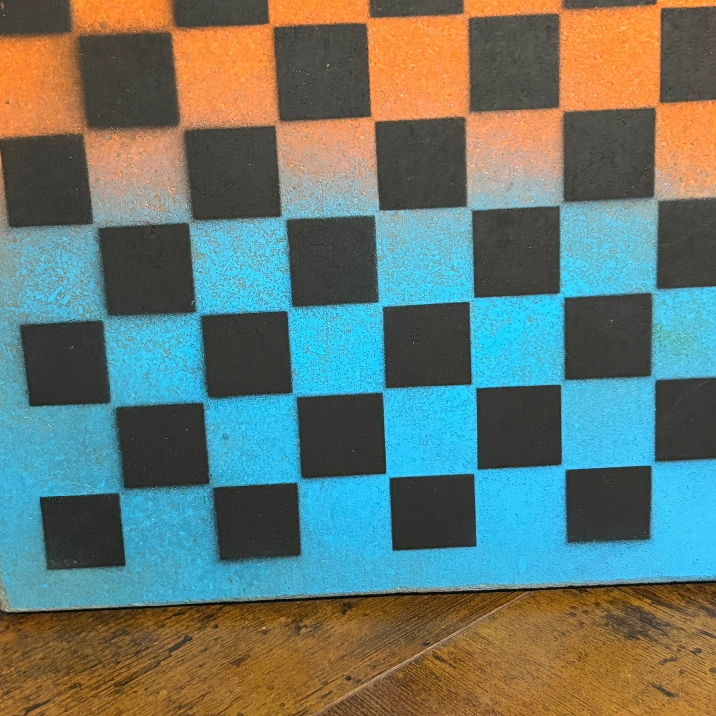 Blue & Blue - Painted Double Sided Chess Board