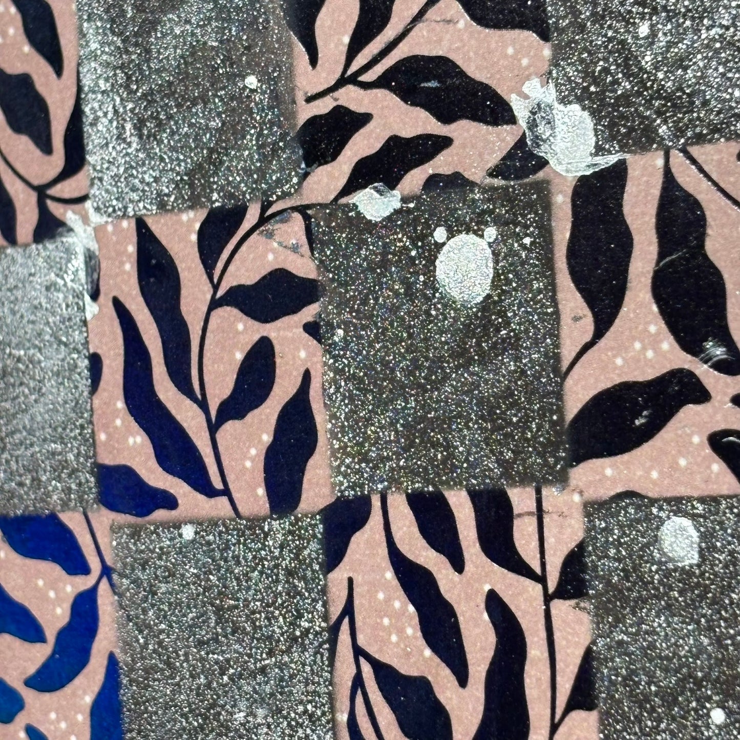 Peach Black Flowers - Scrapbook Chess Board