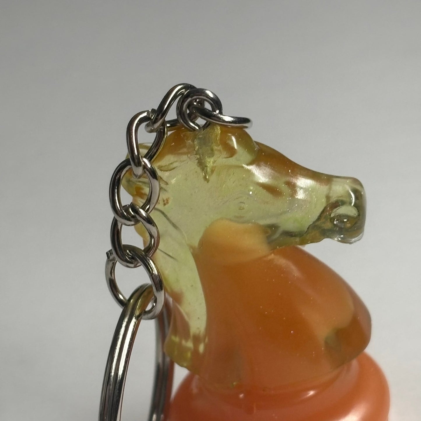 Orange Swoosh Knight - Handmade Resin Keychain