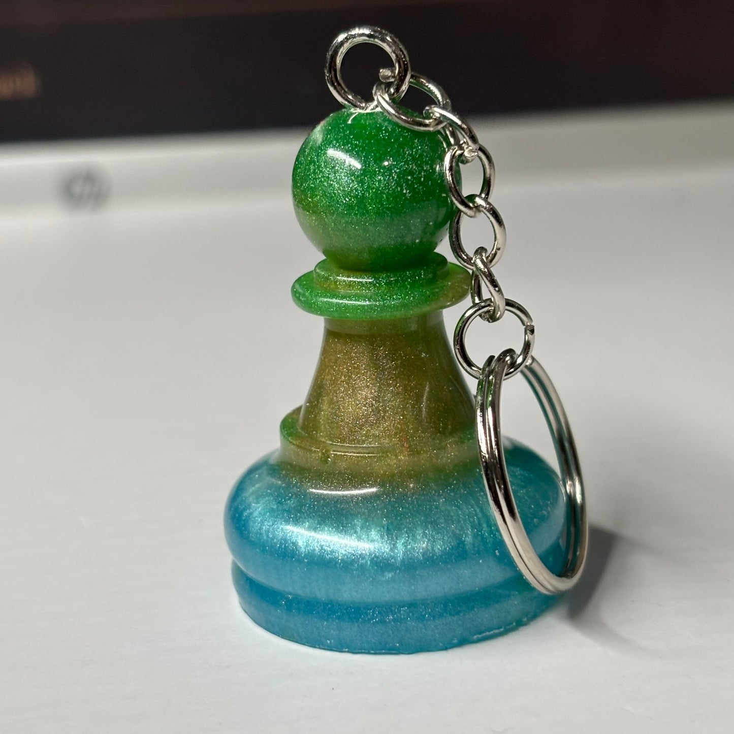 Color Swirl Pawn - Handmade Resin Keychain - Large Edition