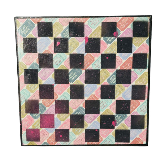 Colored Tickets - Scrapbook Chess Board