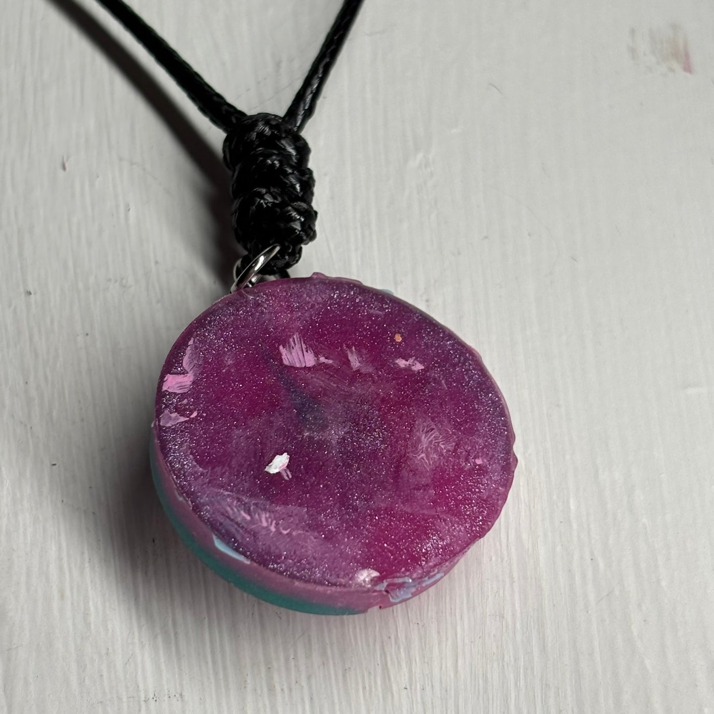 Cotton Candy Rook - Handmade Resin Chess Necklace