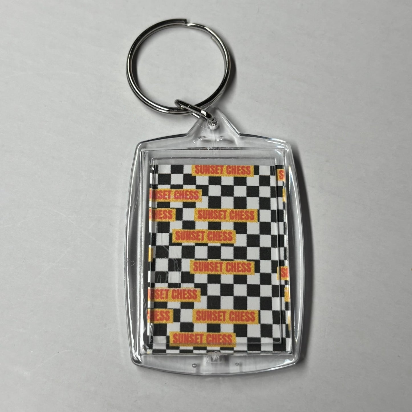 Little Man - Sunset Chess Photo Keychain