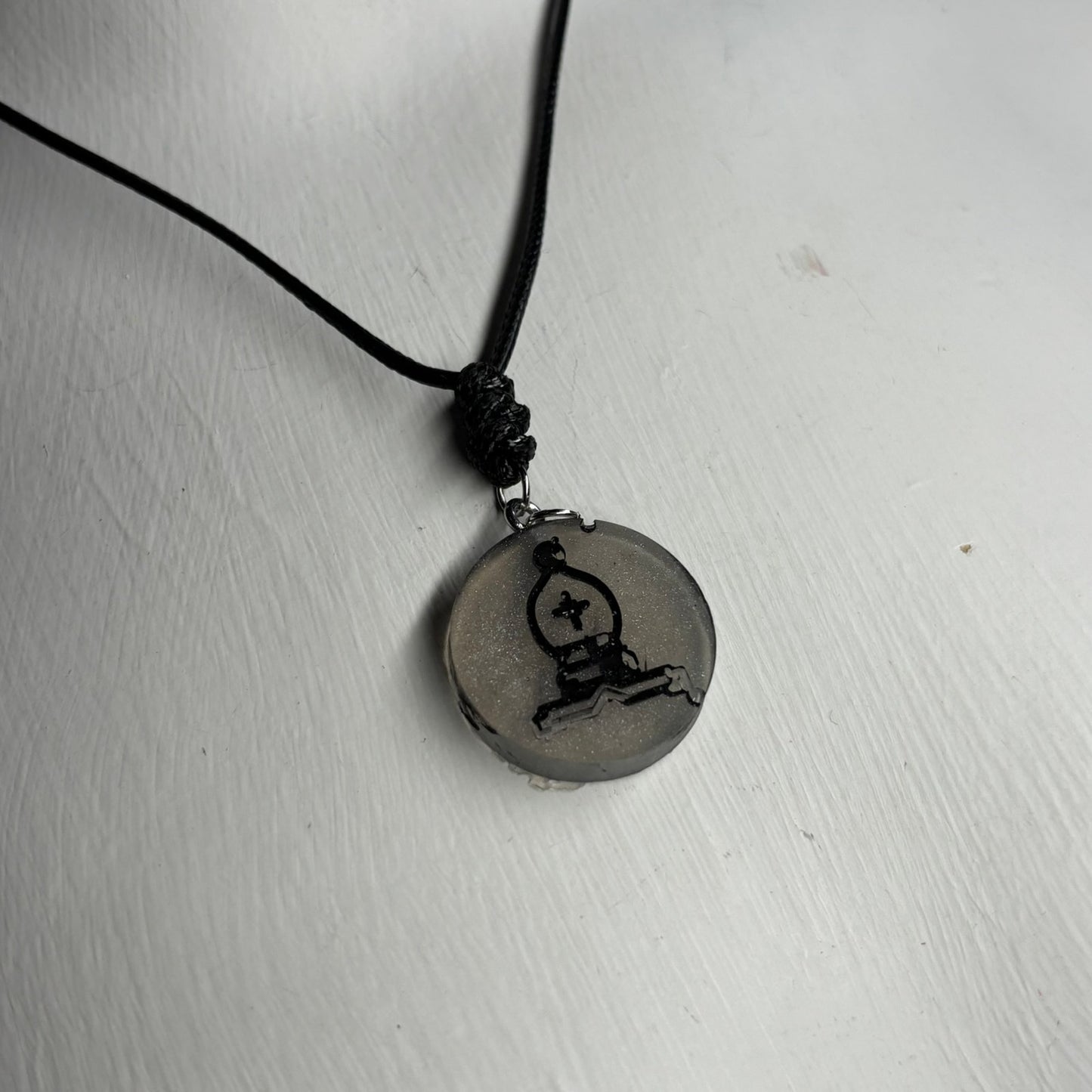 Silver Pawn - Handmade Resin Chess Necklace