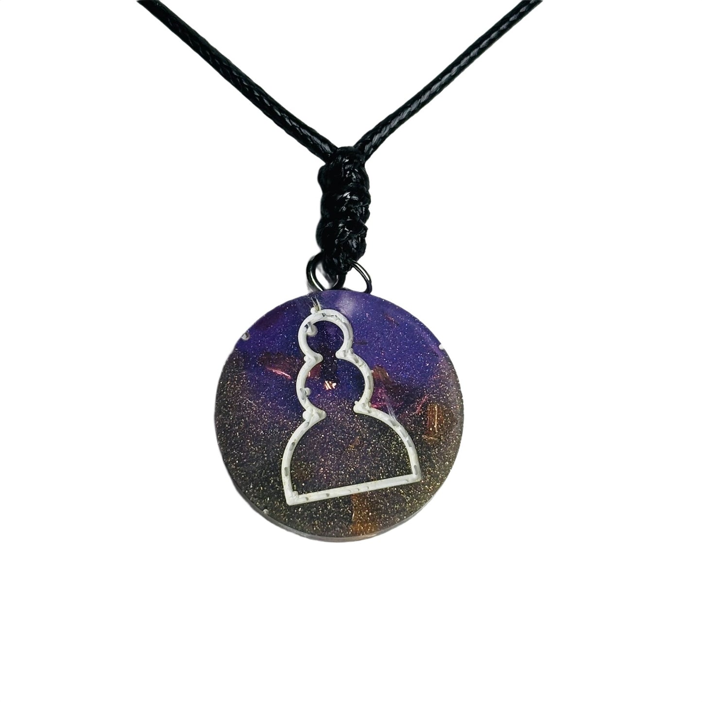 Purple Pawn - Handmade Resin Chess Necklace