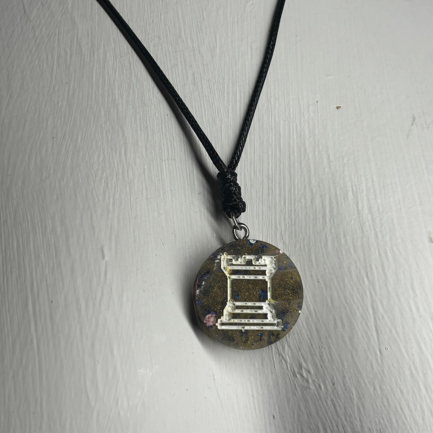 Vintage Luxury Rook - Handmade Resin Chess Necklace