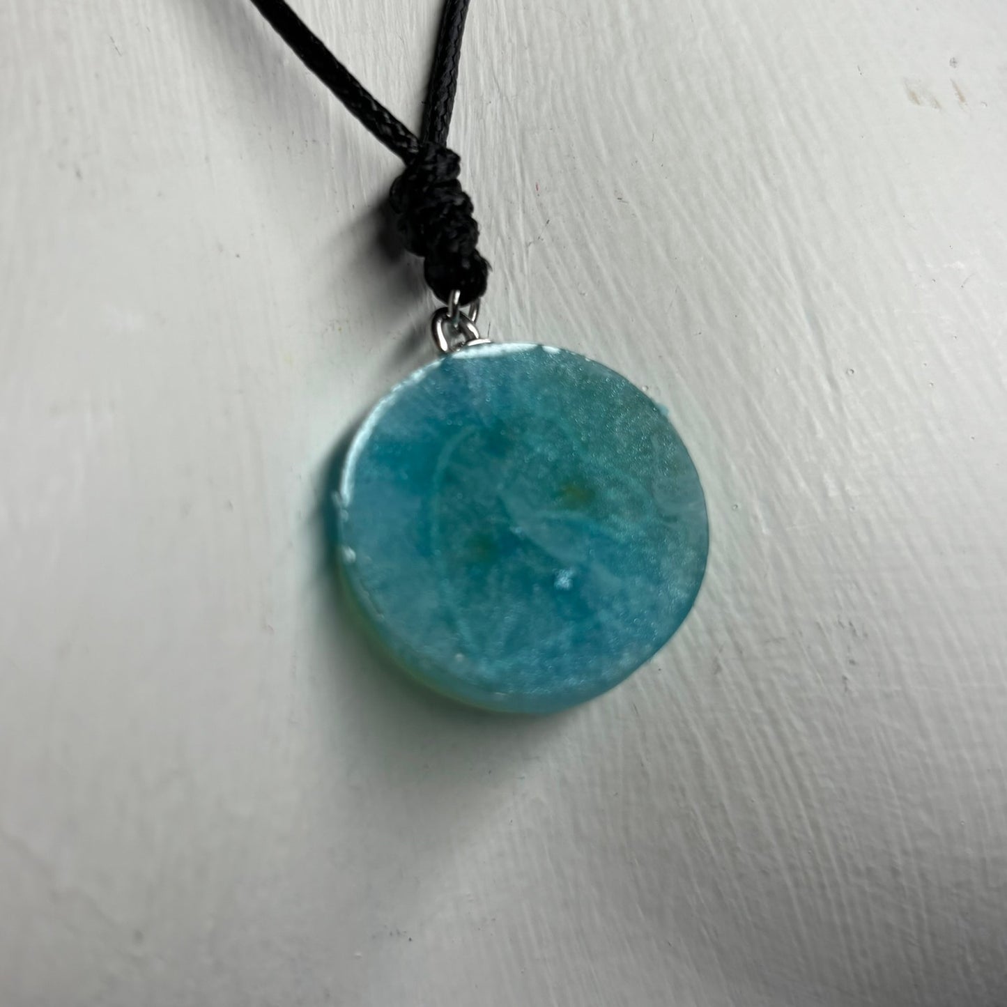 Bright Blue - Handmade Resin Chess Necklace