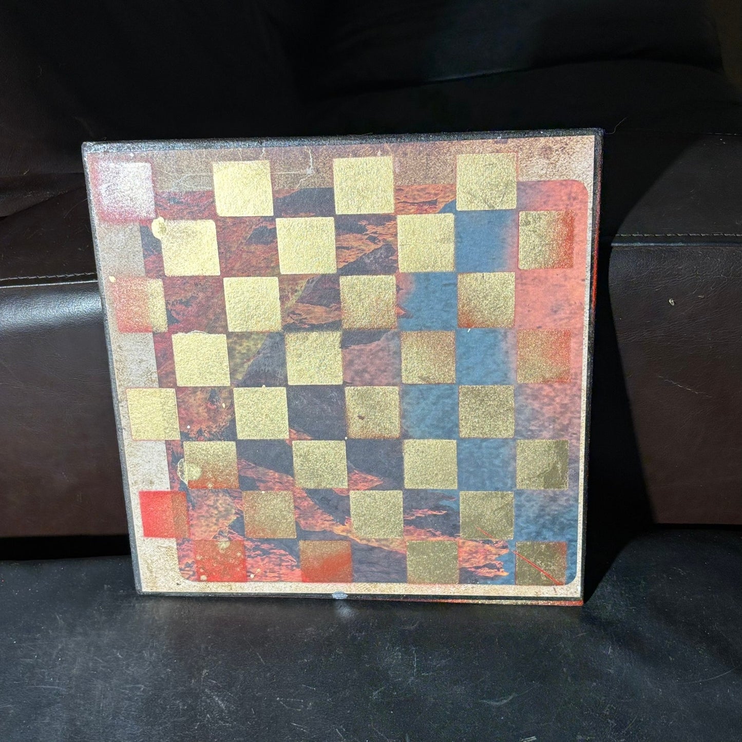 Vintage Rock Gold - Scrapbook Chess Board