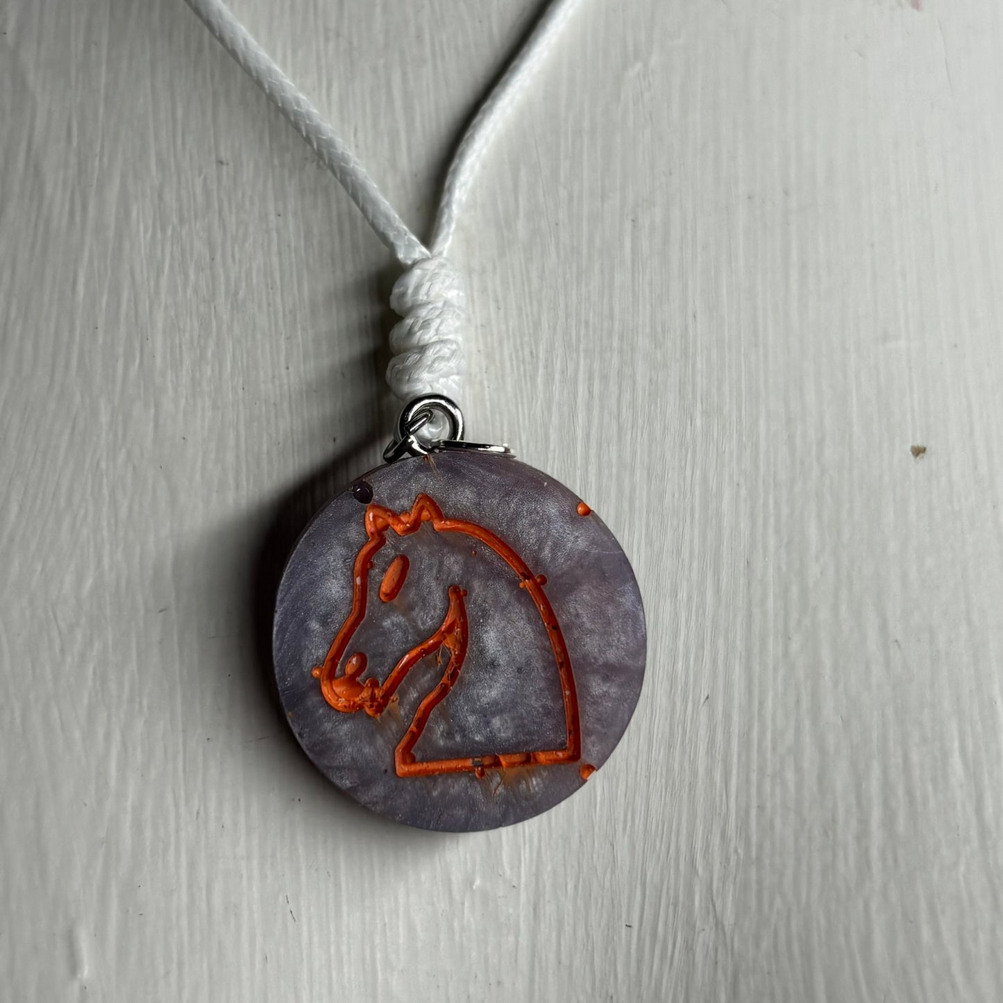 Starlight Knight - Handmade Resin Chess Necklace