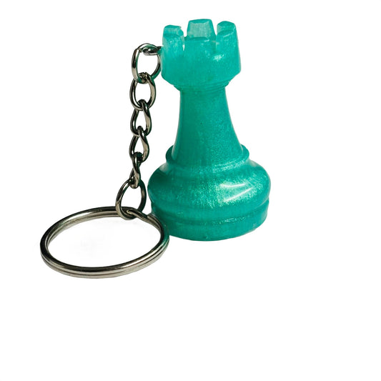 Seaside Green Rook - Handmade Resin Keychain