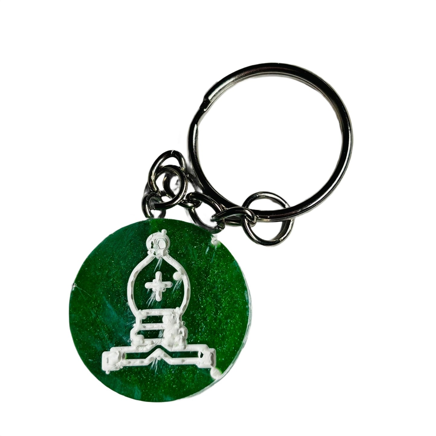 Dark Green Bishop - Handmade Resin Keychain
