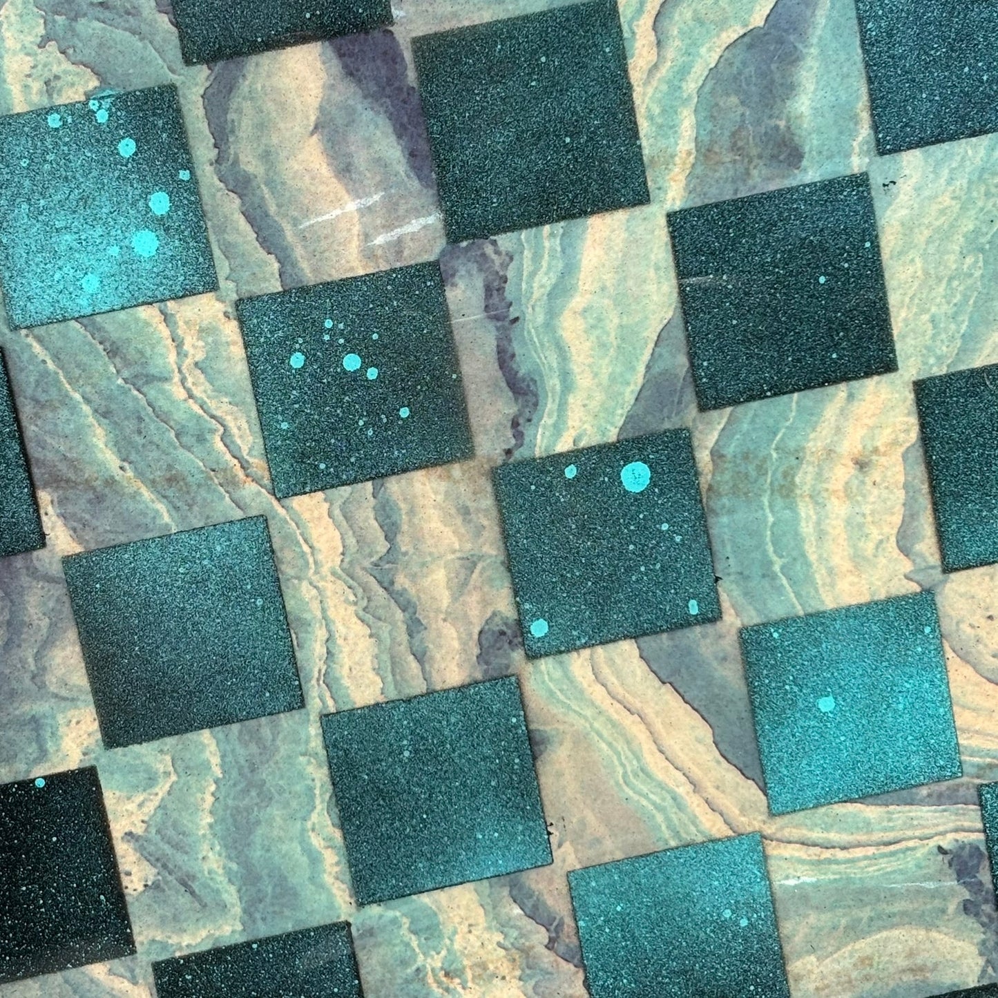 Speckled Blue - Resin Coated Chess Board