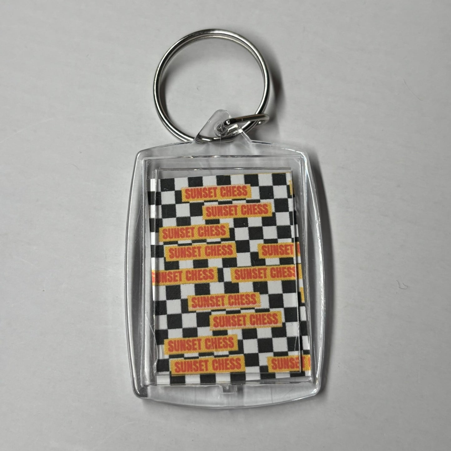 Knight Ponders The Game - Sunset Chess Photo Keychain