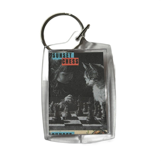 Cat Friend - Chess  Photo Keychain