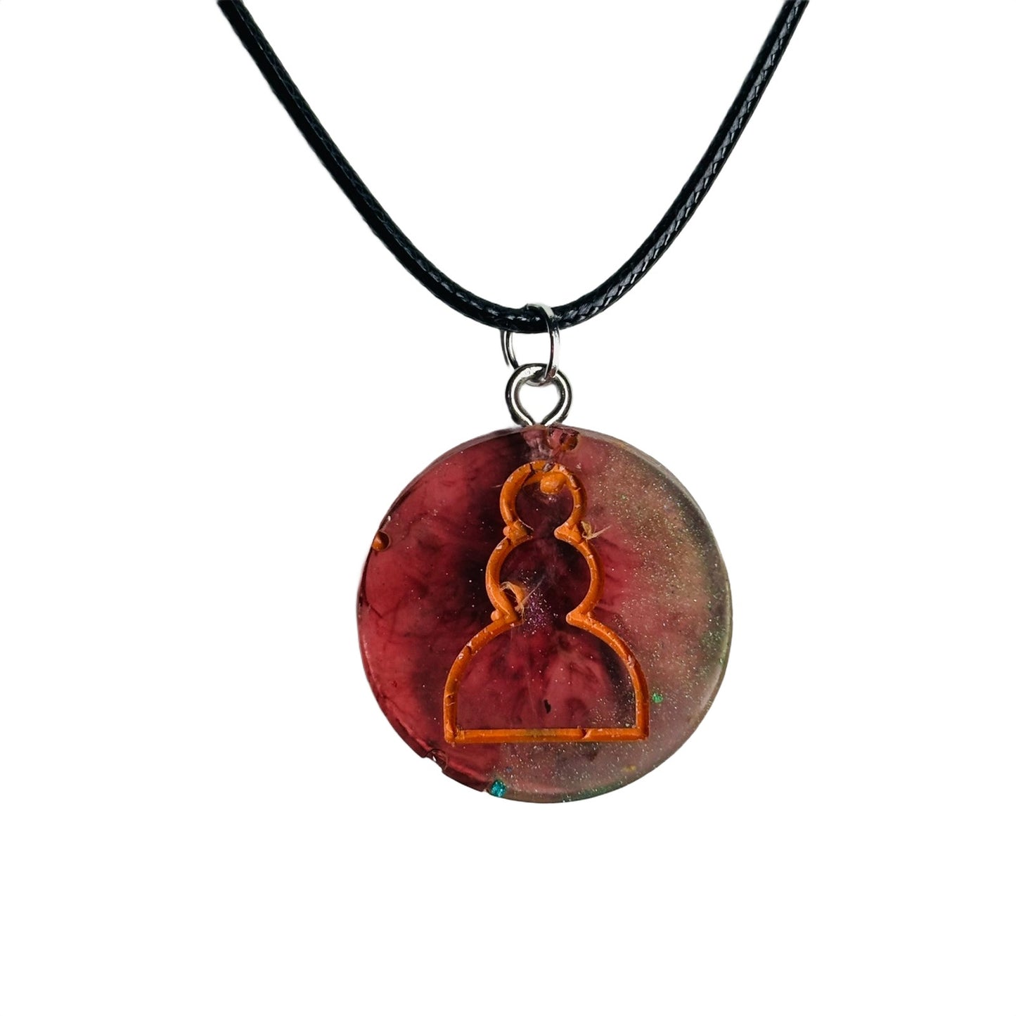 Red Flush Pawn - Handmade Resin Chess Necklace