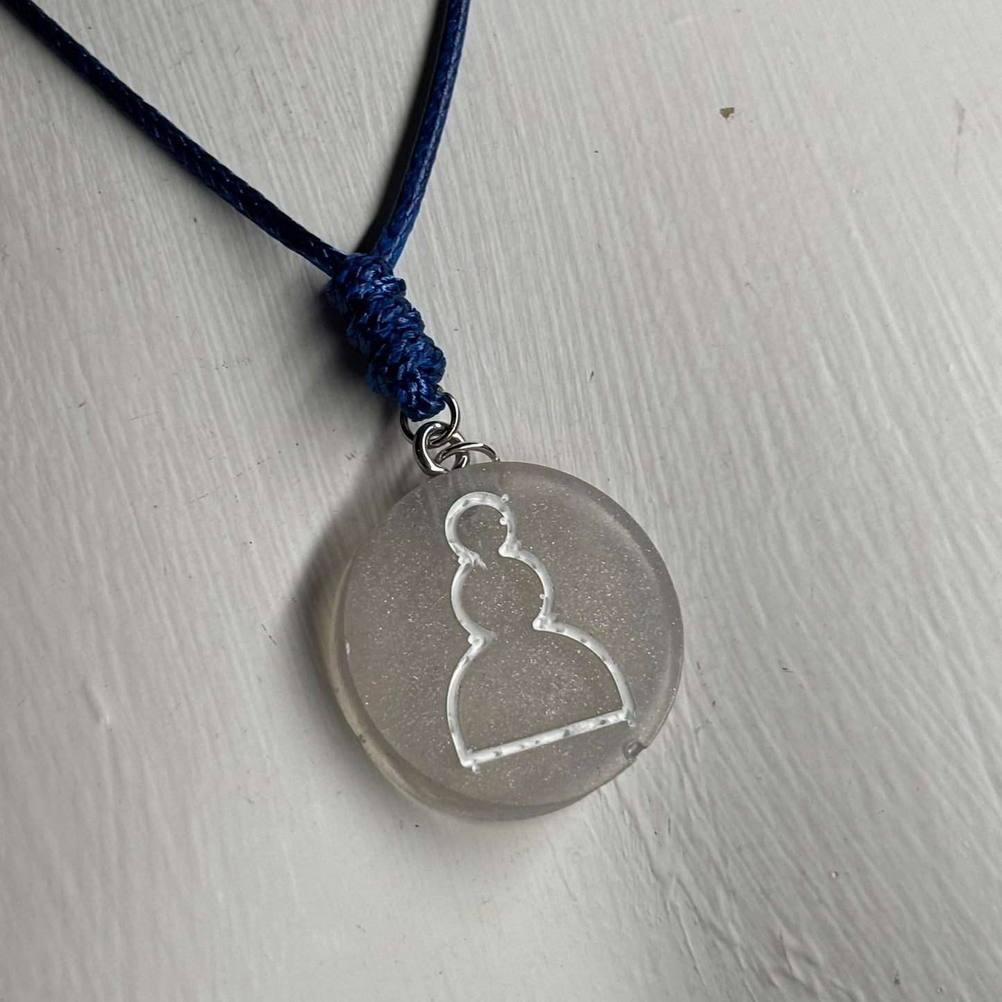 Clean White Pawn - Handmade Resin Chess Necklace