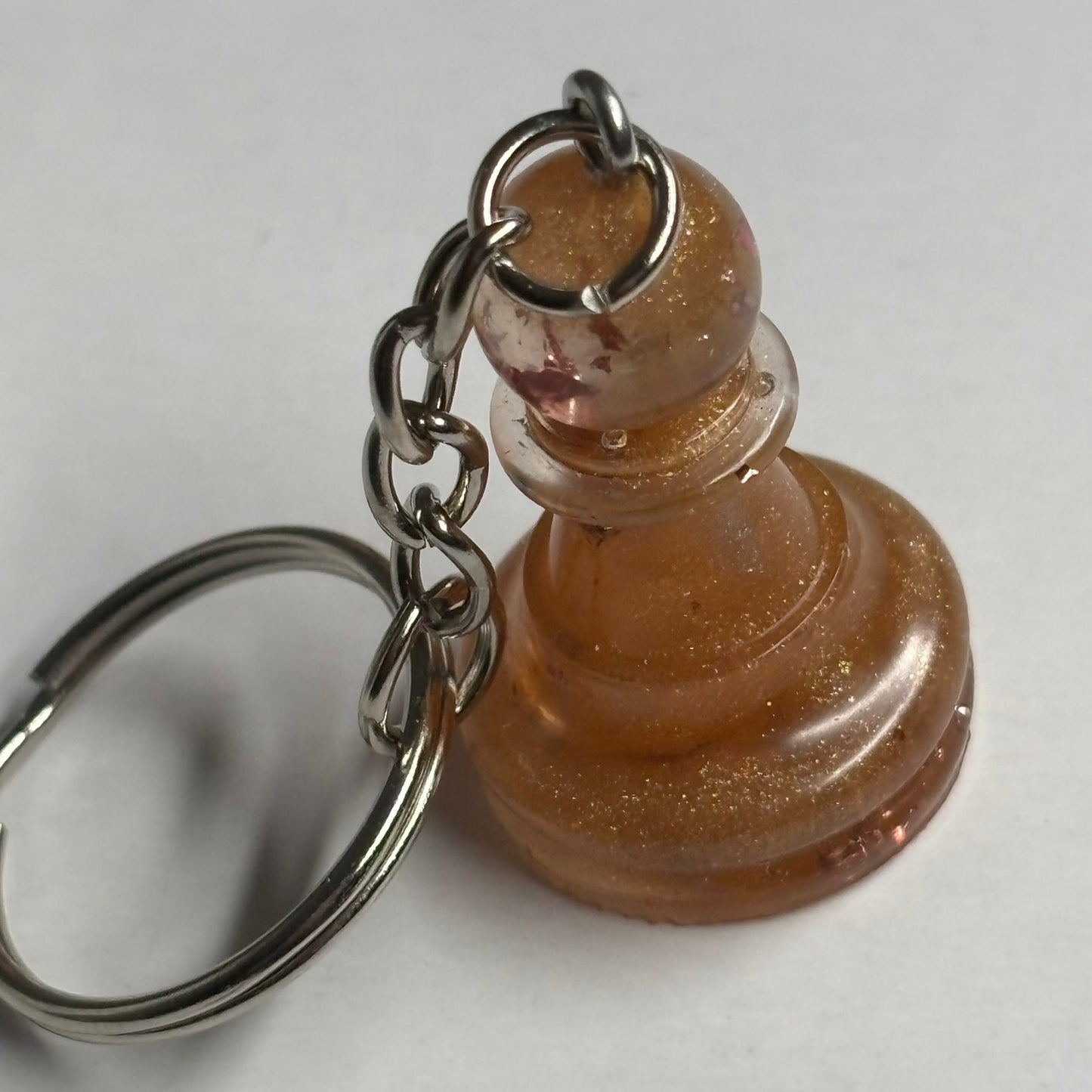 Orange Swirl Pawn - Handmade Resin Keychain