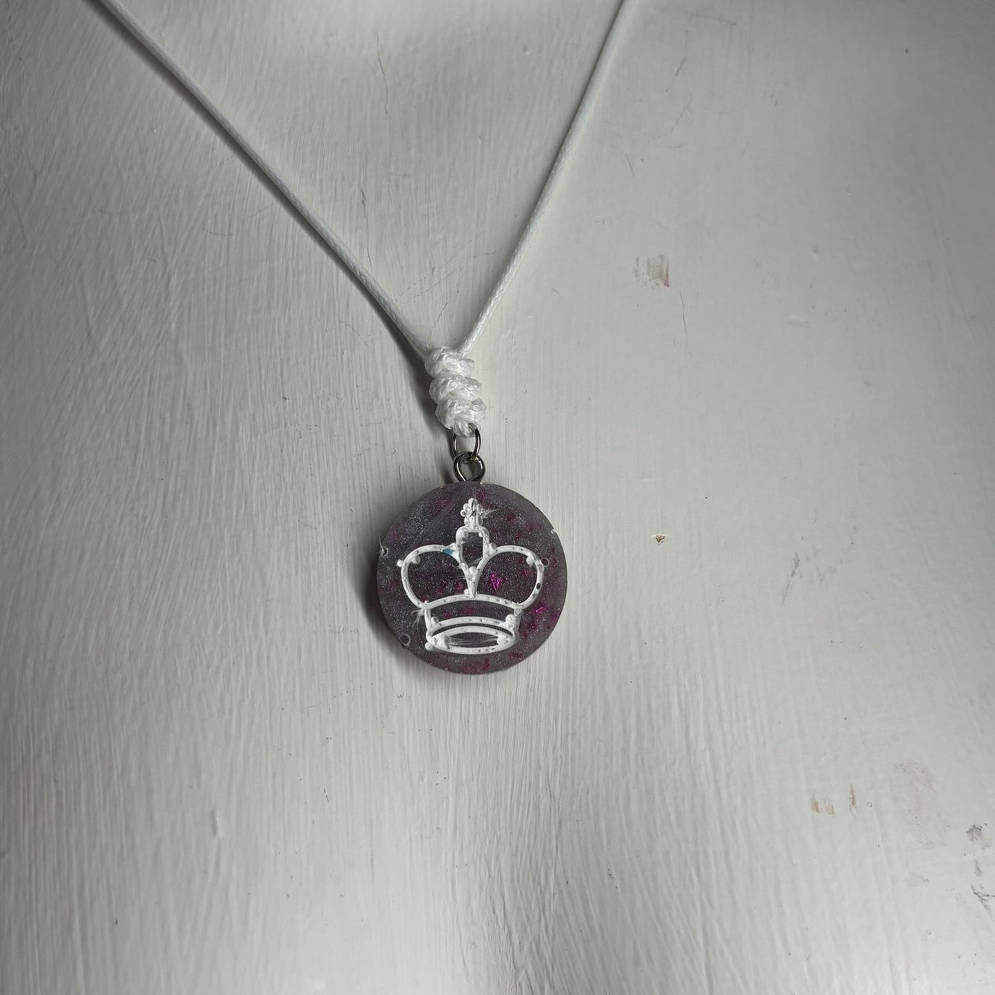 Light Purple King - Handmade Resin Chess Necklace