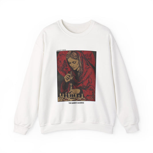 The Queen's Sacrifice - White Chess Crewneck Sweater